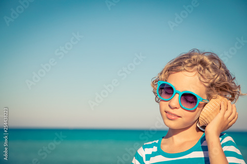 Child having fun on summer vacation