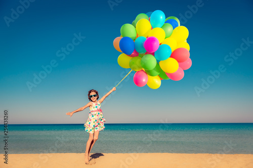 Child enjoys a summer vacation at the sea