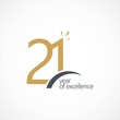 21 Year of Excellence Vector Template Design Illustration