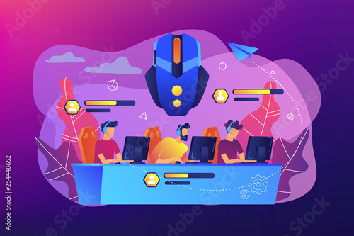Fotomural Multiplayer online battle arena concept vector illustration.
