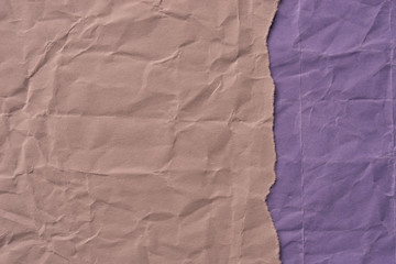 Wall Mural - pieces of creased brown and violet paper  background texture