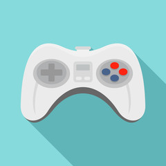 Canvas Print - Videogame controller icon. Flat illustration of videogame controller vector icon for web design