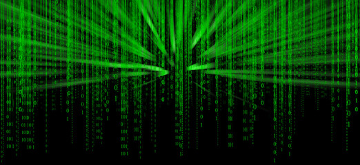 Digital data binary code technology matrix background, data flood conectivity futuristic binary code programming in cyber space, data technology concept