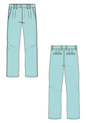 Wall Mural - Vector illustration of mens jeans. Front and back