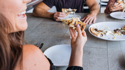 People eating food at restaurant