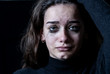 © SB Arts Media - Portrait of young sad frightened girl suffering from bullying, child abuse or domestic violence.
