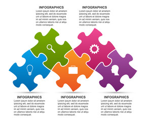 infographics template with puzzle piece. infographics for business presentations or information bann