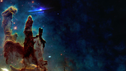 Wall Mural - Somewhere in space near Pillars of creation. Science fiction. Elements of this image were furnished by NASA.