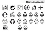 Fototapeta  - Set of icons for packaging and recycling. Vector elements. Ready for use in your design. EPS10