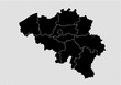 belgium map - High detailed Black map with counties/regions/states of belgium. Afghanistan map isolated on transparent background.