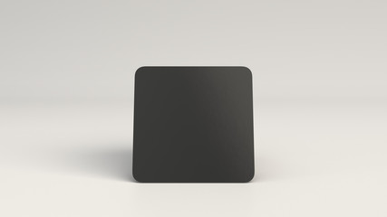 Wall Mural - Mockup of blank black square beer coasters