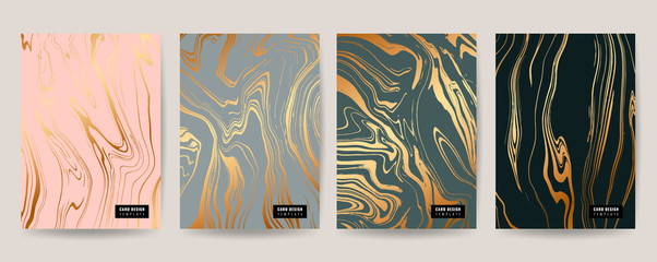 Marbling texture design template Marble collection design for Card, Poster, Wedding Invitation - Vector