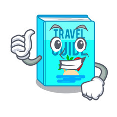 Poster - Thumbs up travel guide book isolated in cartoon