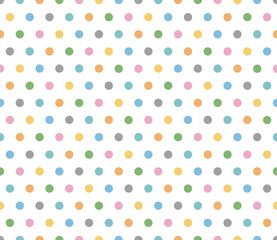 Wall Mural - Seamless Pattern, Pastel Color, Polka dots, Vector Graphics,