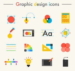 graphic design icons. flat design style minimal vector illustration