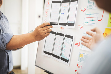 team of ux ui designer mobile development experience app.