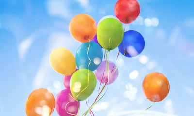 Balloons with the sky as a background