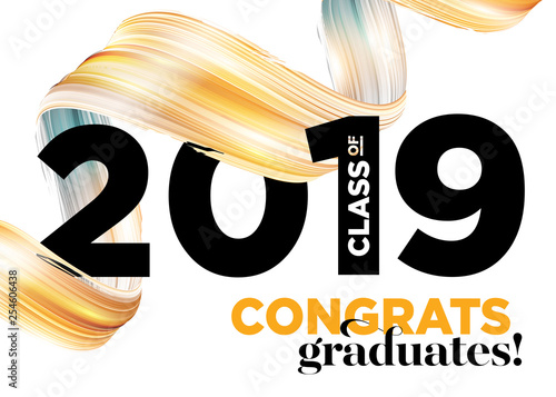 Fotografie, Obraz Congratulations Graduates Class of 2019 Vector Logo