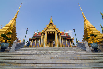 Golden pagoda building of grand palace temple