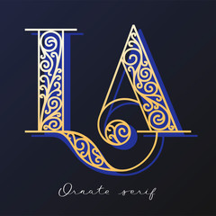 Sticker - Ornate serif typeface