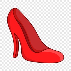 Sticker - Red women shoes icon in cartoon style isolated on background for any web design 