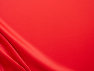 beautiful smooth elegant wavy hot red satin silk luxury cloth fabric texture, abstract background de