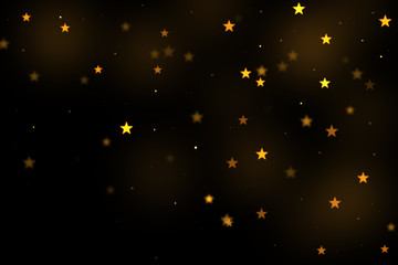 gold stars bokeh overlay, stars photo overlay, abstract background, shiny gold and yellow stars flow