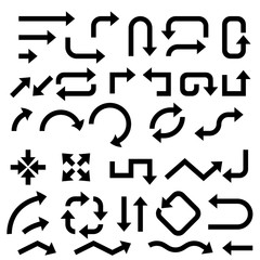 Wall Mural - black bold arrows. set of symbols