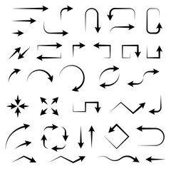 Wall Mural - arrows. black hand drawn signs