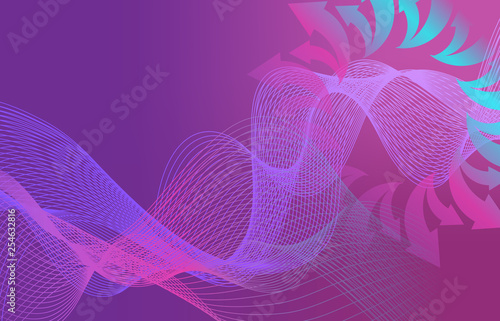 Beautiful Abstract Thin Line Wave Futuristic Background