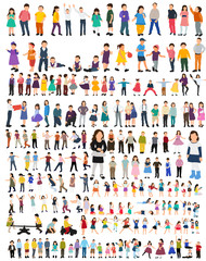 Wall Mural - vector, isolated, flat style kids set