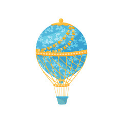 Canvas Print - Hot air balloon concept. Vector flat illustration.