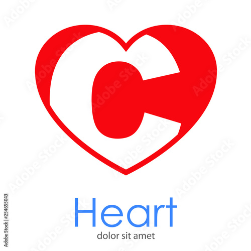 Logotipo Letra C En Color Blanco En Corazón Color Rojo Buy