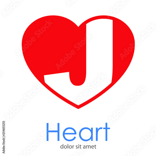Logotipo Letra J En Color Blanco En Corazón Color Rojo Buy