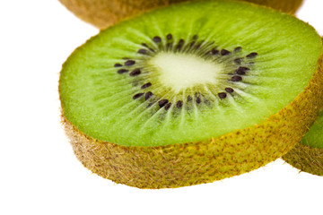 Sticker - green kiwi isolated on white background