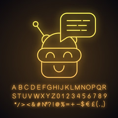 Sticker - Chatbot message neon light icon