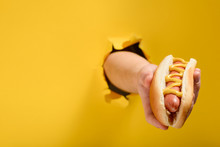 Hand Giving A Hot Dog