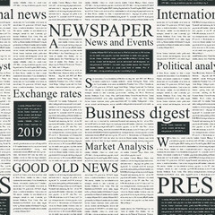 vector seamless pattern with newspaper columns. text in newspaper page unreadable. old newspaper wit