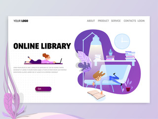 Wall Mural - Landing page or website template with scenes of active life in an urban environment. Concept illustration with characters