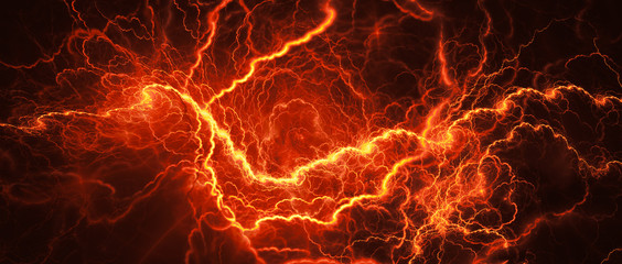 fiery glowing lightning