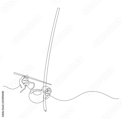 Man Playing At Berimbau Hands Hold A Musical Instrument Contour