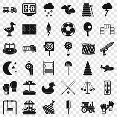 Wall Mural - Great playground icons set. Simple style of 36 great playground vector icons for web for any design