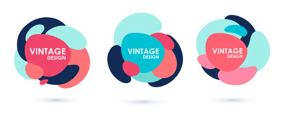 Wall Mural - set abstract shapes form. paper style. vintage colors. template for the design of a logo, flyer or p