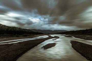 Wall Mural - Glacial river at the Denali National Park, Alaska