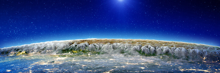 Himalayas mountains at night
