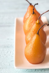 Wall Mural - Poached pears on the plate