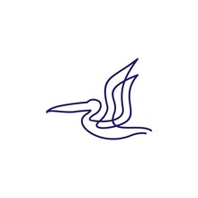 Pelican Gulf Bird Coast Beach Logo Vector Icon Illustration