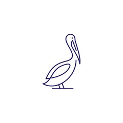 Wall Mural - pelican gulf bird coast beach logo vector icon illustration