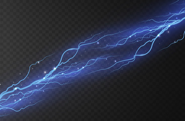 Wall Mural - lightning on a transparent