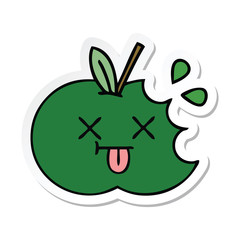 sticker of a cute cartoon juicy apple